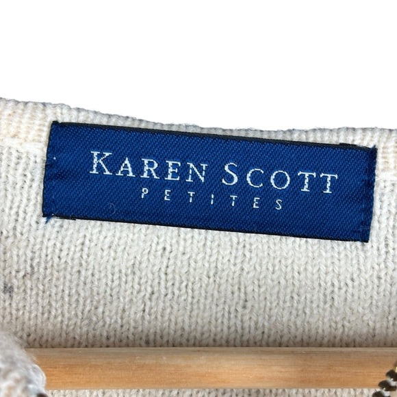 Karen Scott Petites Women’s Embroidered Wool Cardigan – Sz PS (Vintage) - Picture 3 of 9